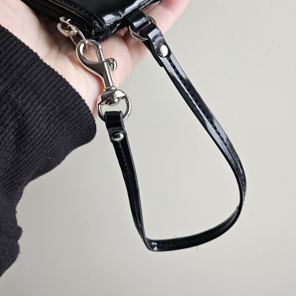 Coach Black Patent Leather Wristlet - Picture 7 of 12